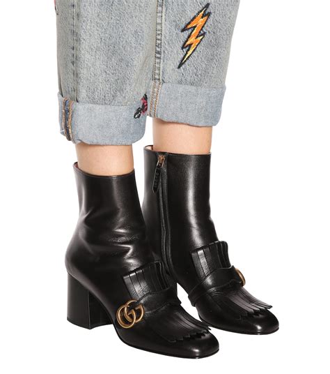 gucci marmont boot|gucci marmont fringe boots.